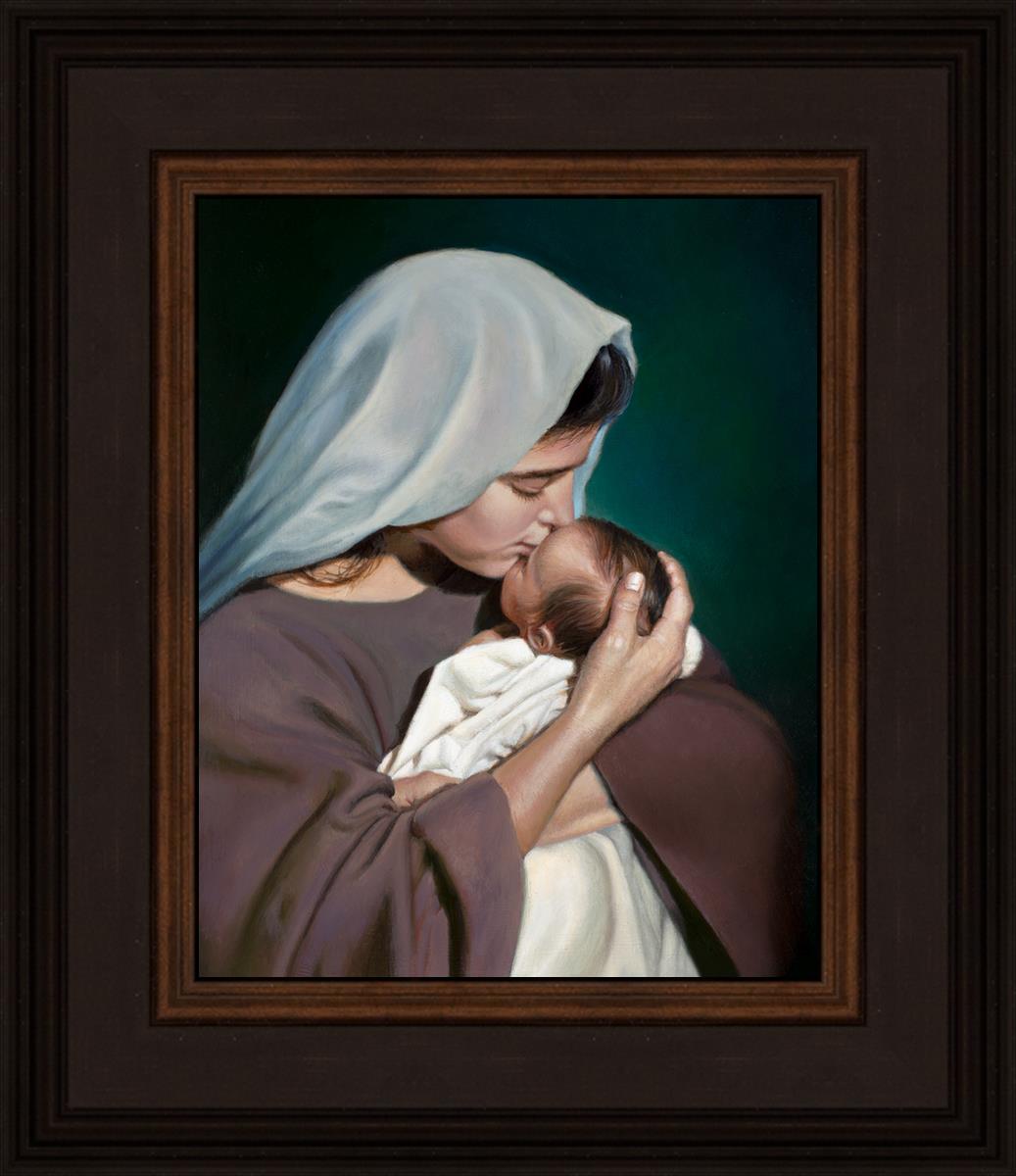 絵画 BABY BABY mothers love by liz lemon swindle mary kissing baby jesus on the