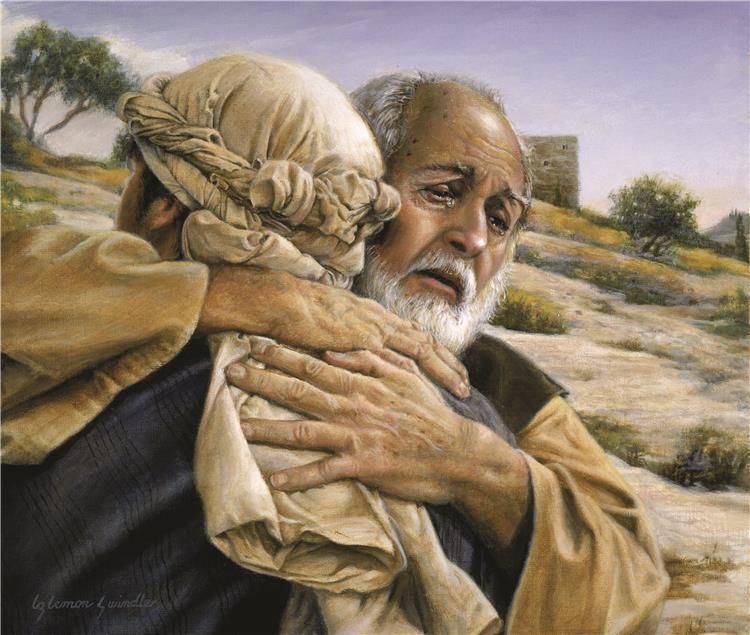 the prodigal son by liz lemon swindle parable father embracing son